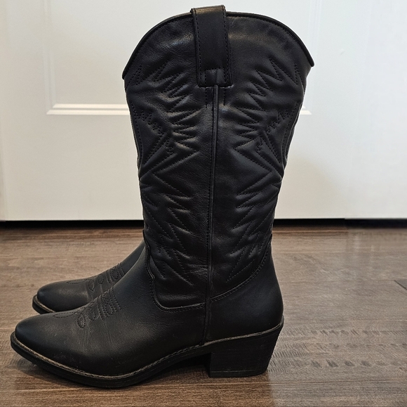 Steve Madden Hayward Women's Black Western Leather Boots Sz 9 - Picture 4 of 10